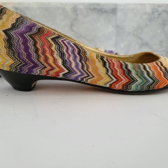 Missoni Multi-Color Peep Toe Kitten Heels